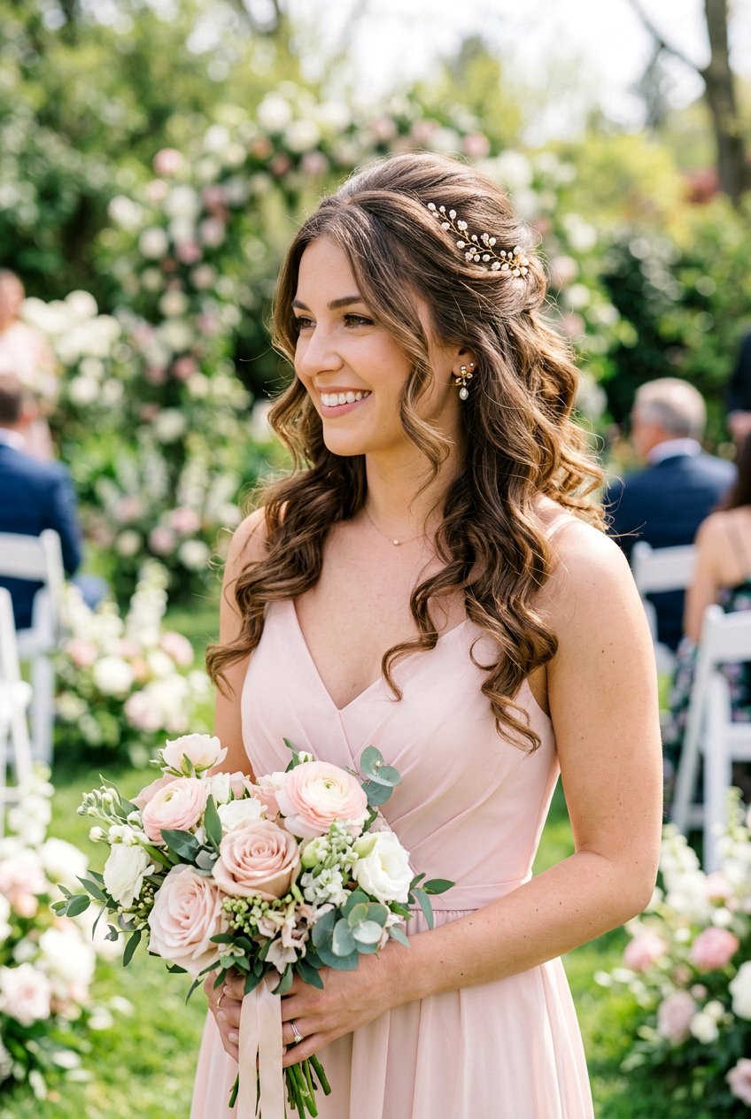 Half Up Half Down Bridesmaid Curls - 20 bridesmaid hairstyles with curls - 20 bridesmaid hairstyles with curls