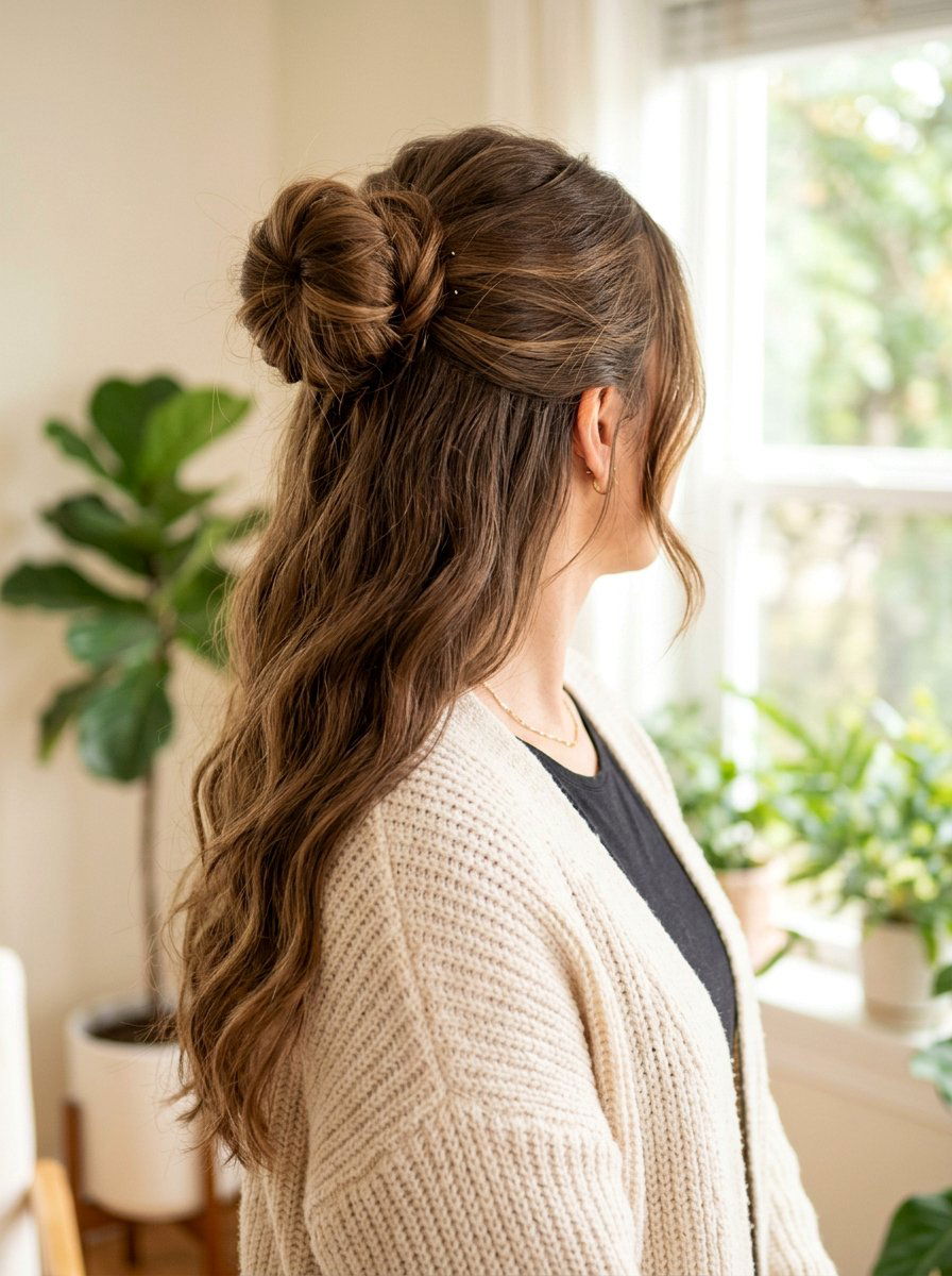 Half Up Half Down Bun - 20 polished interview bun - 20 polished interview bun