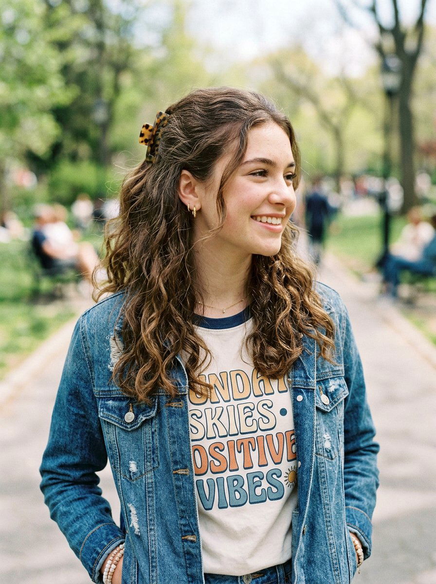 Half Up Half Down Claw Clip - 20 teen girls school hairstyle with claw clip - 20 teen girls school hairstyle with claw clip