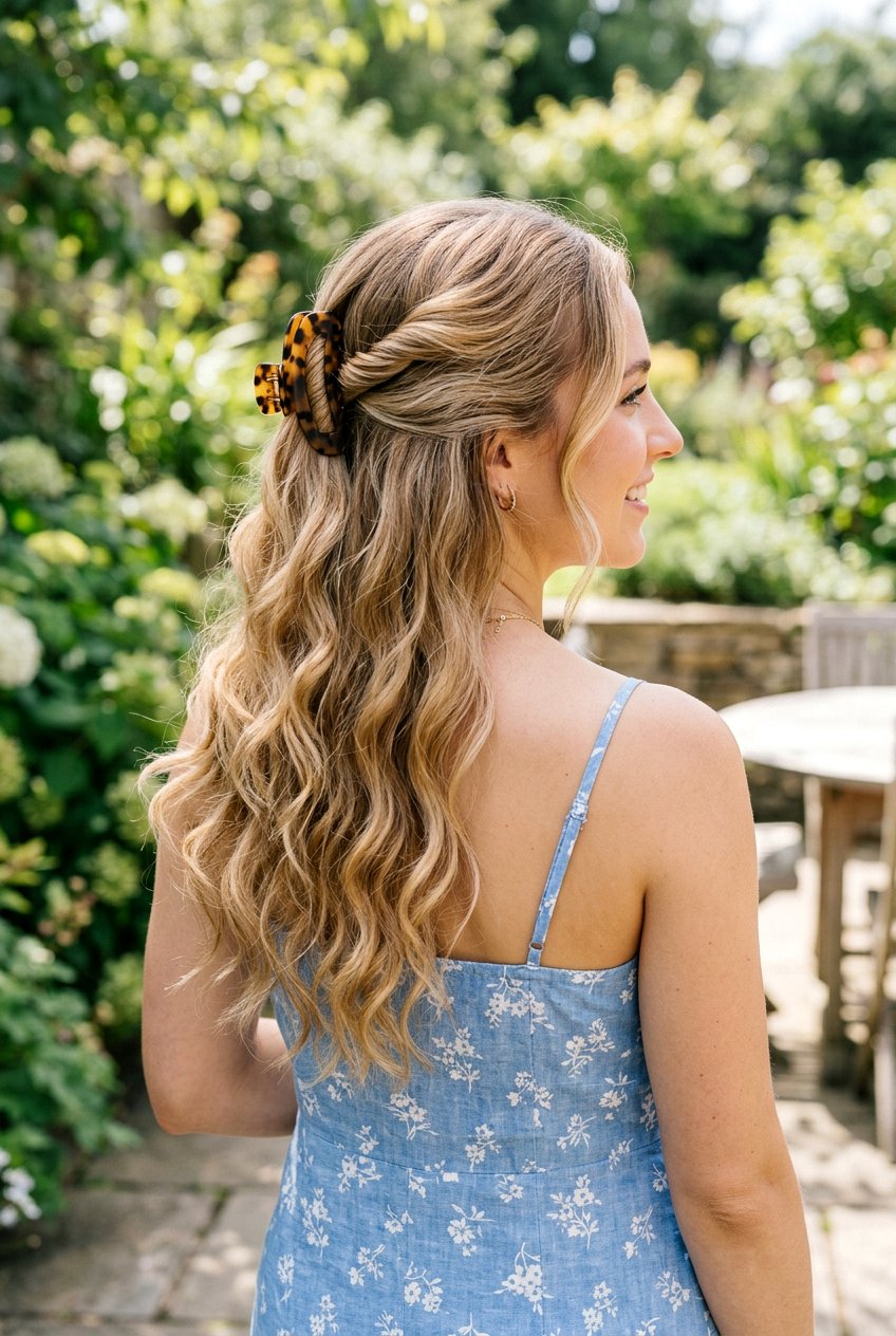 Half Up Half Down Claw Clip - 20 best claw clip hairstyle ideas - 20 best claw clip hairstyle ideas