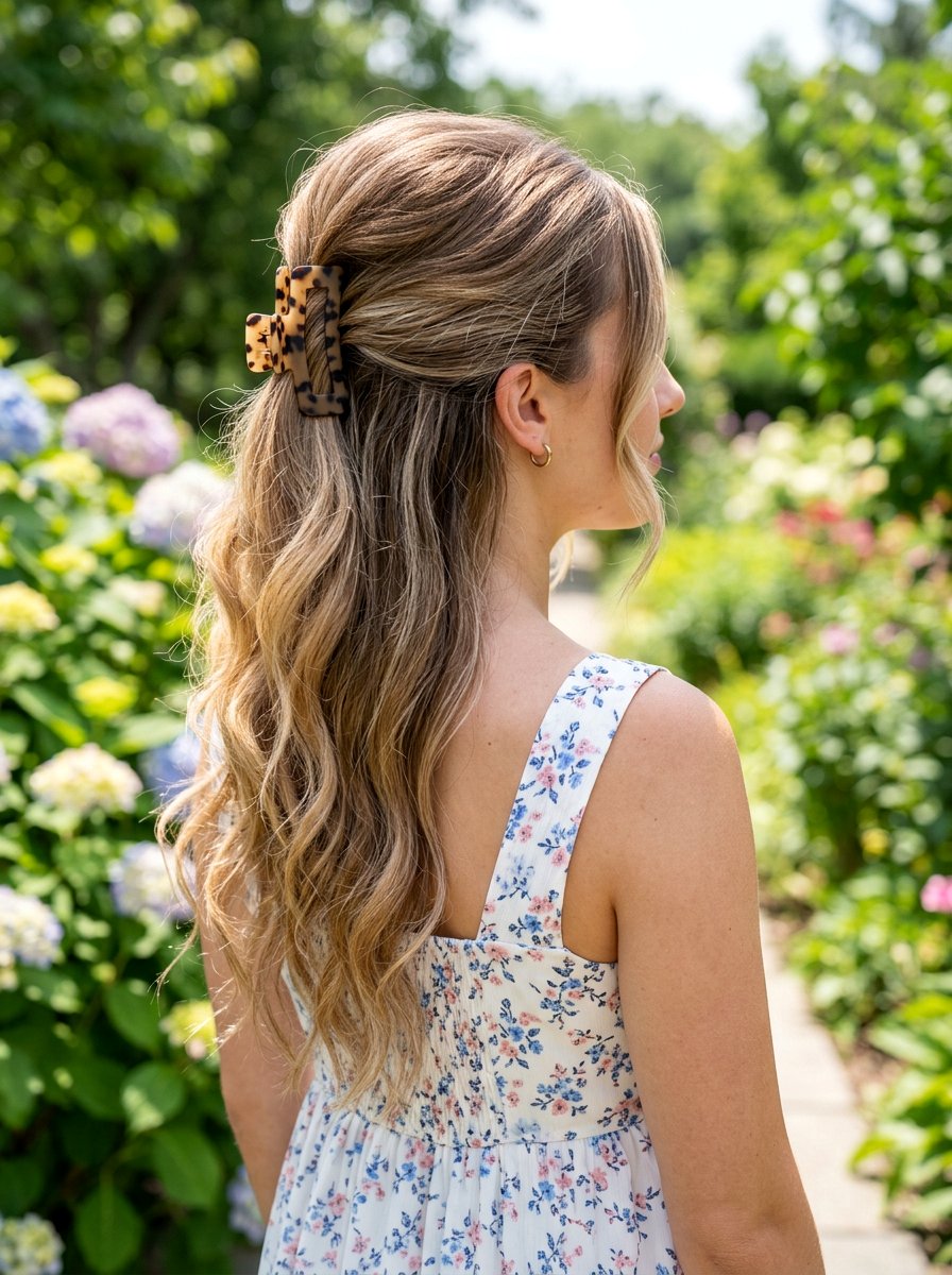 Half Up Half Down Claw Clip Ponytail - 20 claw clip ponytail for fine hair women - 20 claw clip ponytail for fine hair women