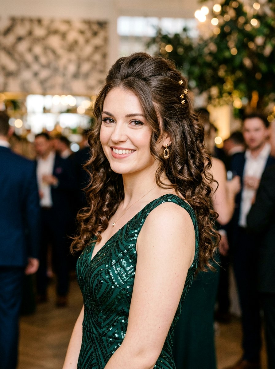 Half Up Half Down Curls - 20 glamorous hairstyle ideas for women - 20 glamorous hairstyle ideas for women