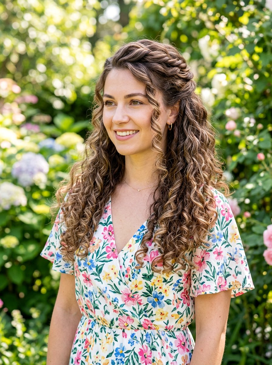 Half Up Half Down Curls - 20 pinterest hairstyle ideas for women - 20 pinterest hairstyle ideas for women