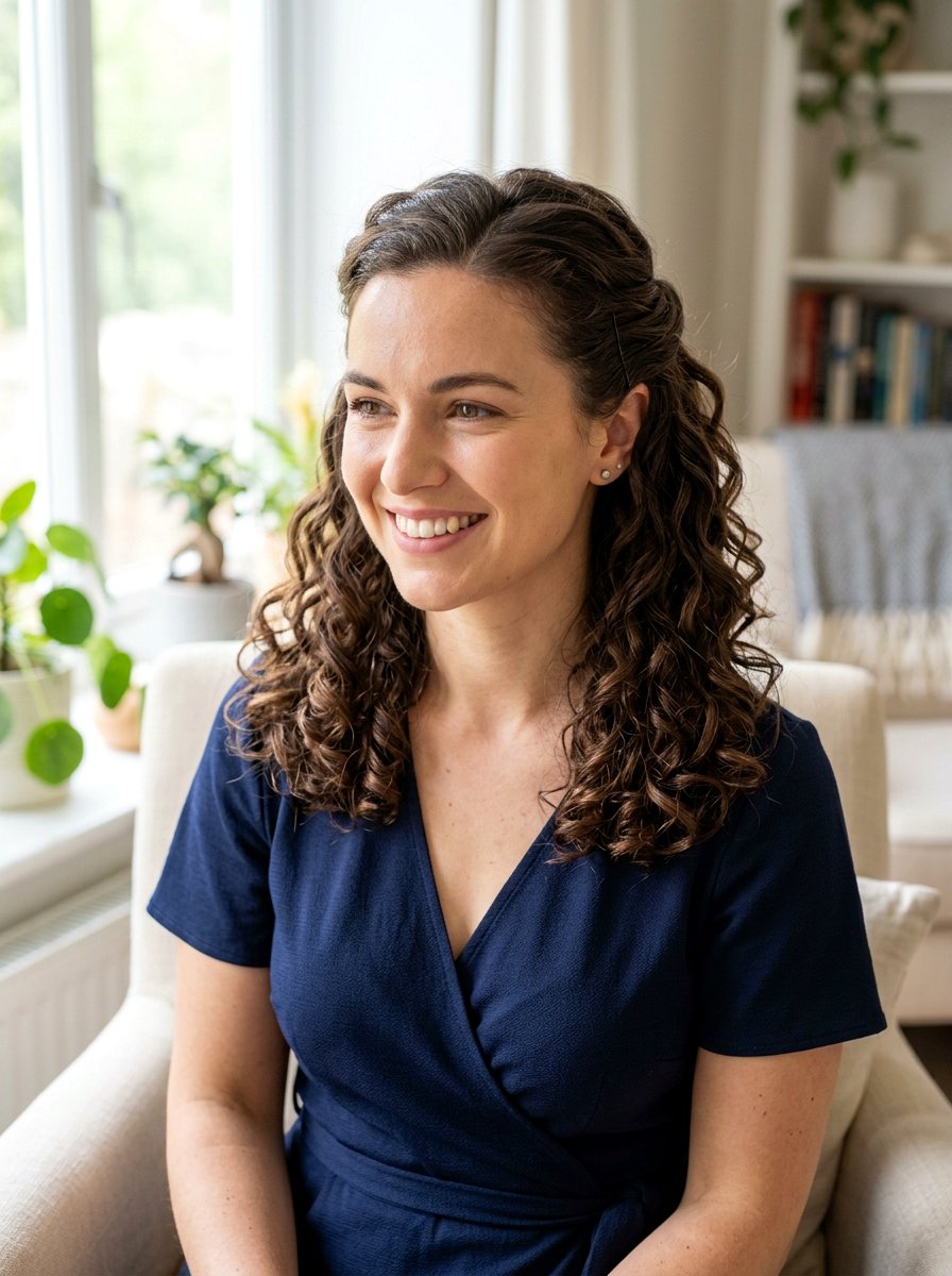 Half Up Half Down Curls For Medium Length Hair - 20 wedding guest half up half down curls - 20 wedding guest half up half down curls