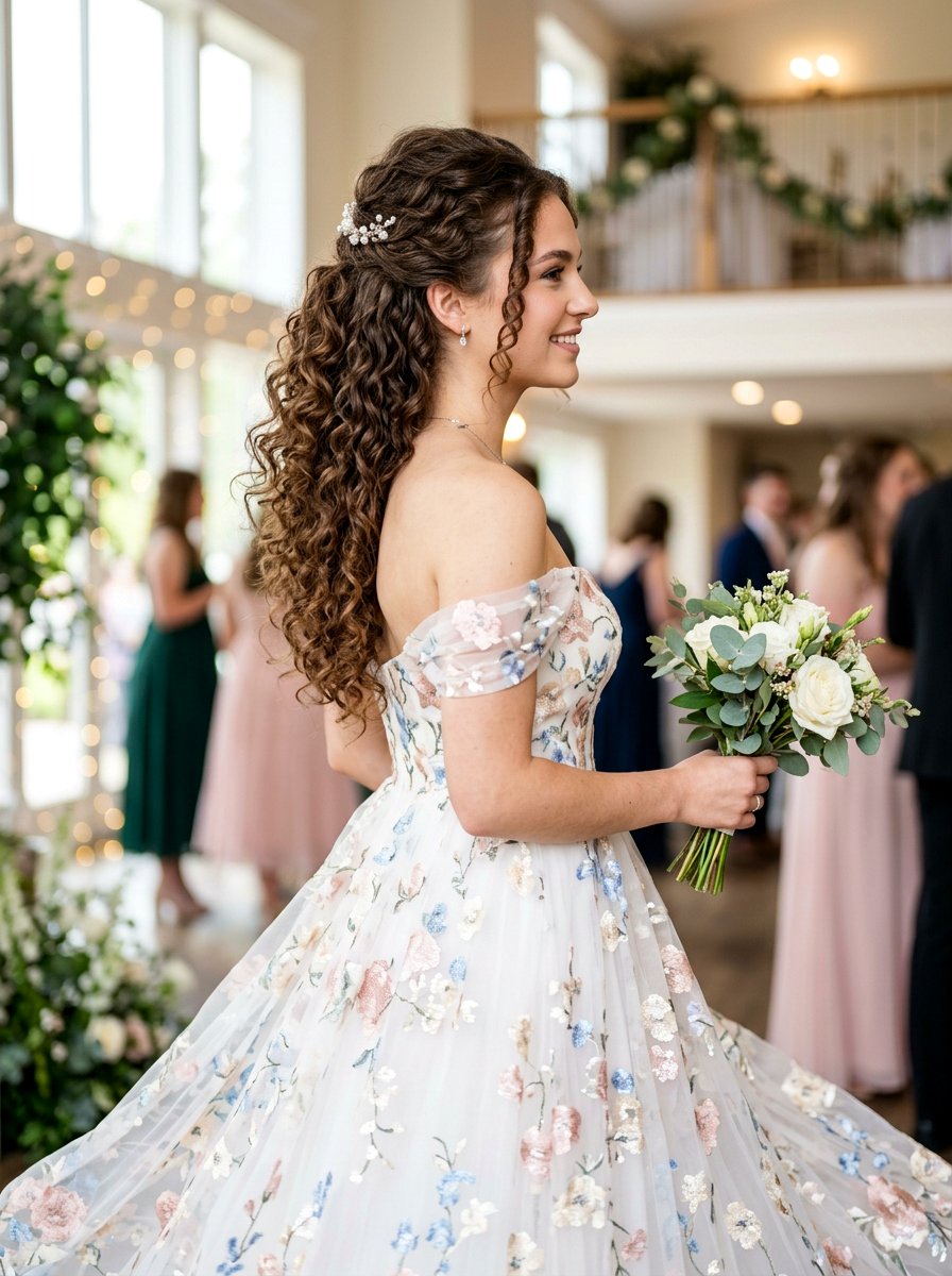 Half Up Half Down Curls For Prom - 20 soft glam hairstyle for prom - 20 soft glam hairstyle for prom