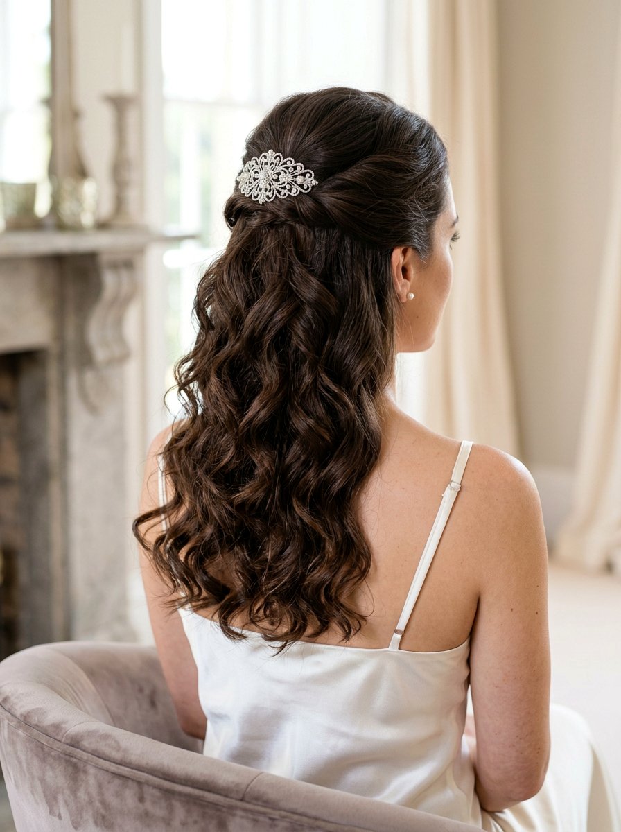 Half Up Half Down Curls Medium Hair - 20 school dance hairstyles for medium hair - 20 school dance hairstyles for medium hair