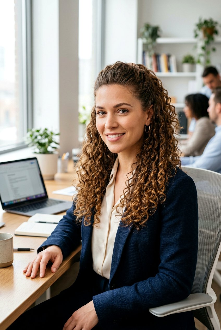 Half Up Half Down Curly Hair - 20 simple interview curls - 20 simple interview curls