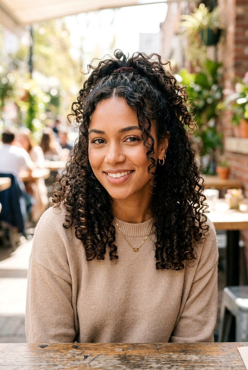 Half Up Half Down Curly Haircut Curl By Curl - 20 curl by curl haircut - 20 curl by curl haircut