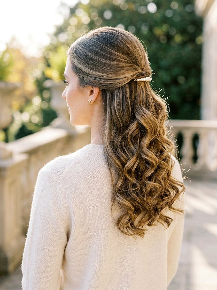 Half Up Half Down Curly Updo - 20 interview hairstyle for curly natural hair - 20 interview hairstyle for curly natural hair