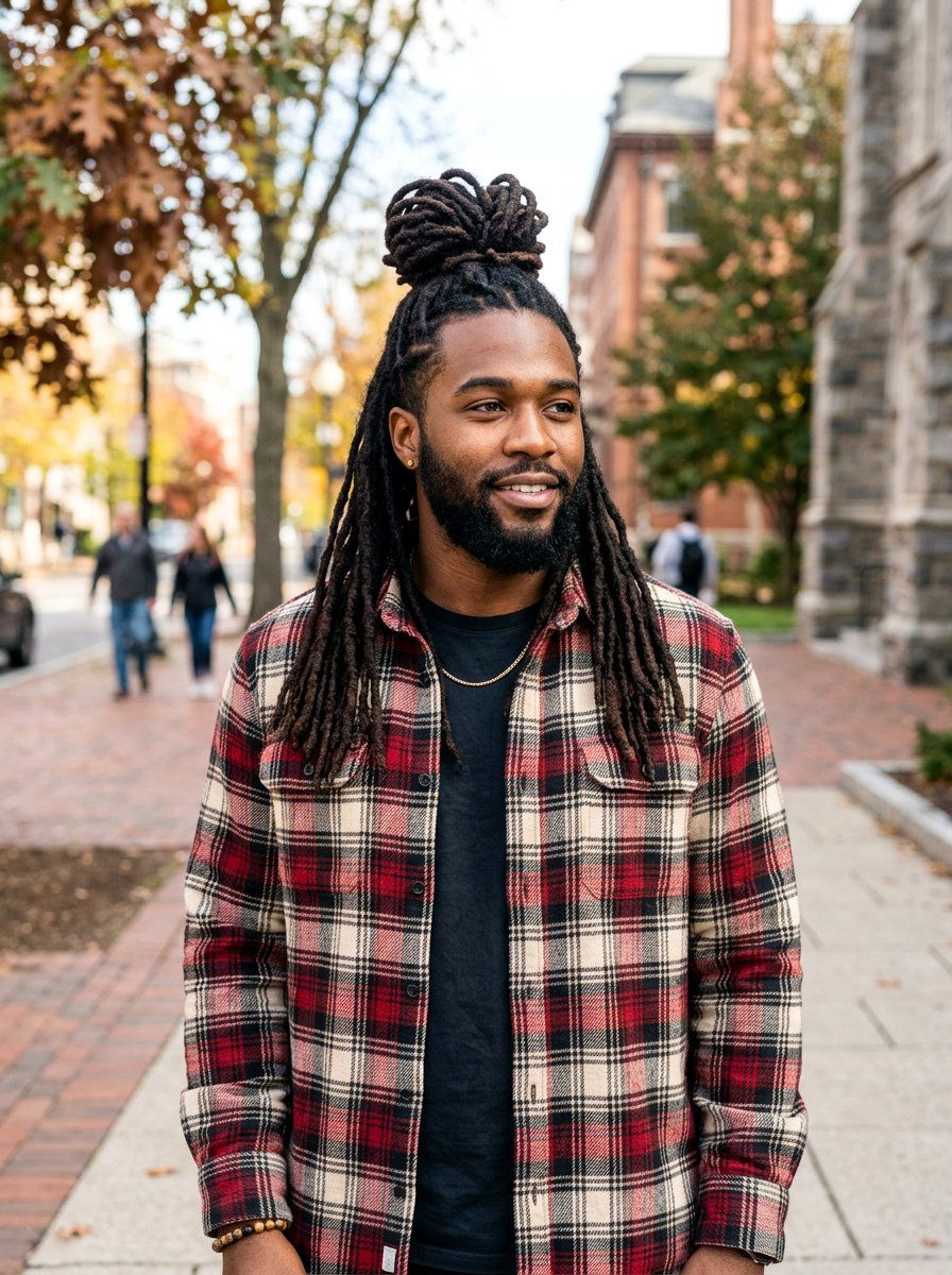 Half Up Half Down Dreads - 20 shoulder length dreads for men - 20 shoulder length dreads for men