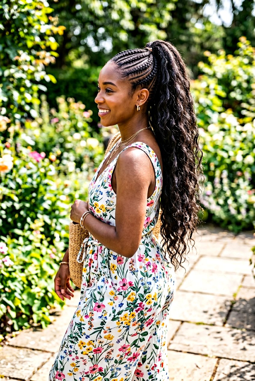 Half Up Half Down Feed In Braids Ponytail - 20 feed in braids ponytail - 20 feed in braids ponytail