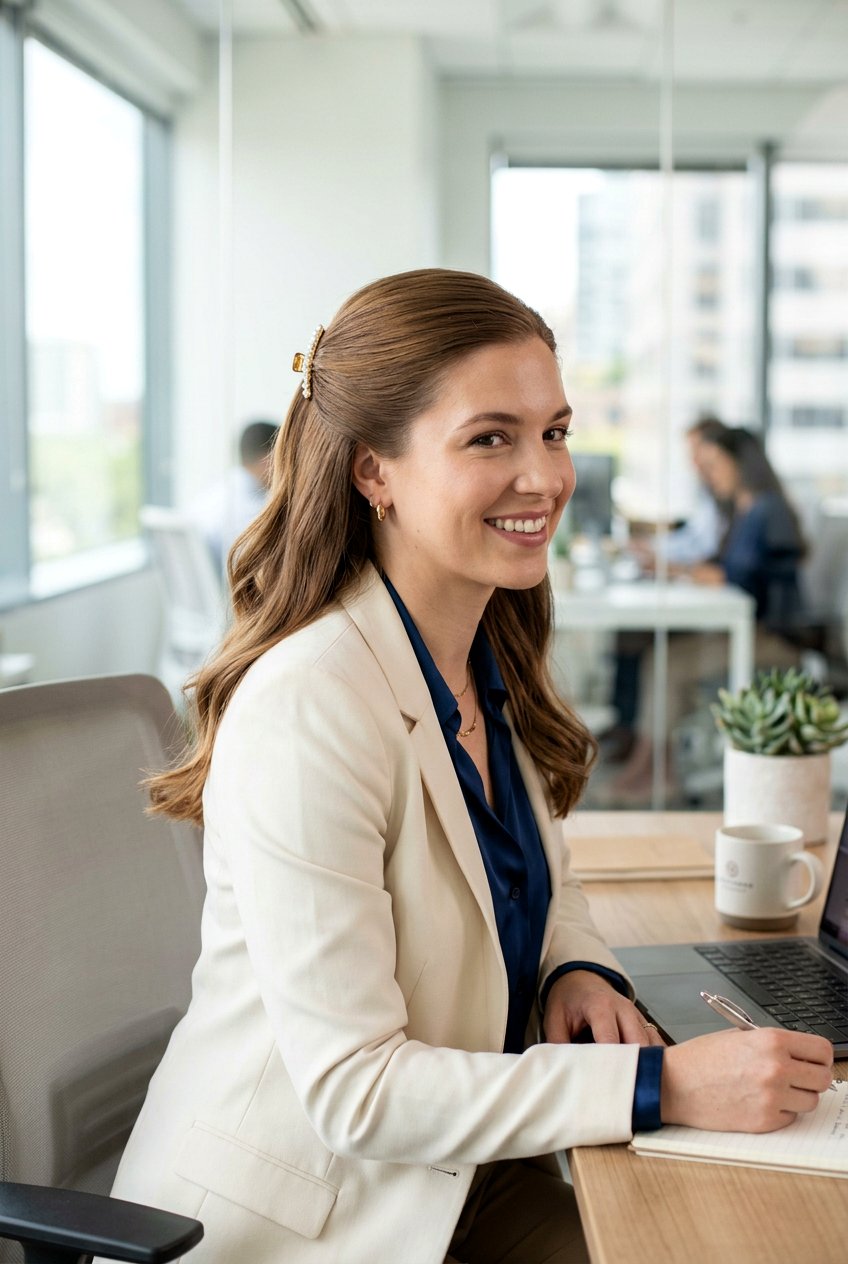 Half Up Half Down For Work - 20 corporate hairstyles for women - 20 corporate hairstyles for women