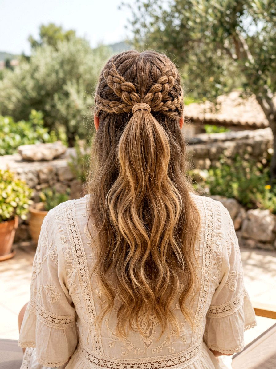 Half Up Half Down French Braid Ponytail - 20 sleek french braid ponytail - 20 sleek french braid ponytail