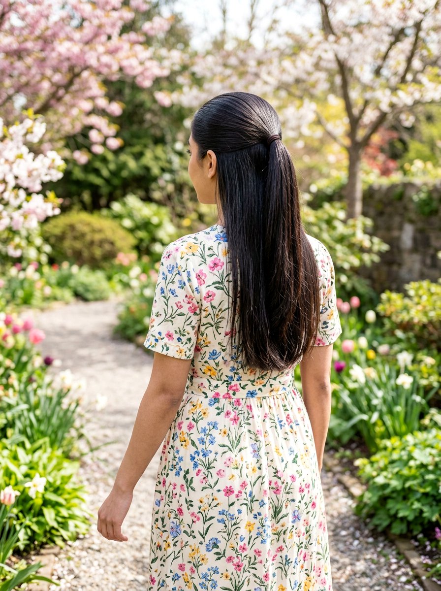 Half Up Half Down Glossy Straight Ponytail - 20 glossy straight ponytail hairstyle - 20 glossy straight ponytail hairstyle