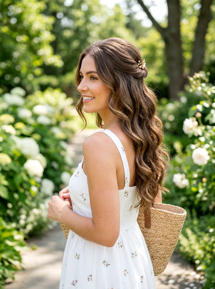 Half Up Half Down Hairstyle - 20 easy hairstyle for thick wavy hair - 20 easy hairstyle for thick wavy hair