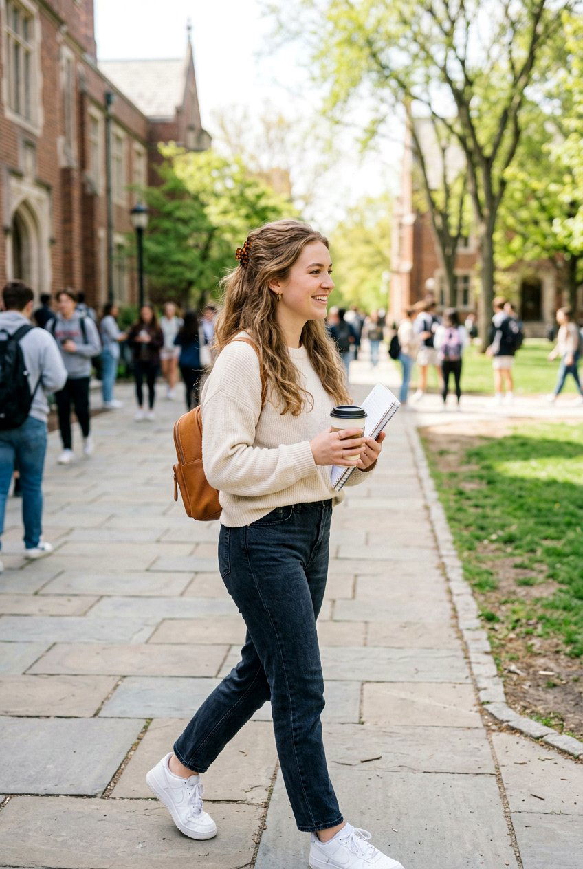 Half Up Half Down Hairstyle - 20 lazy college hairstyles - 20 lazy college hairstyles