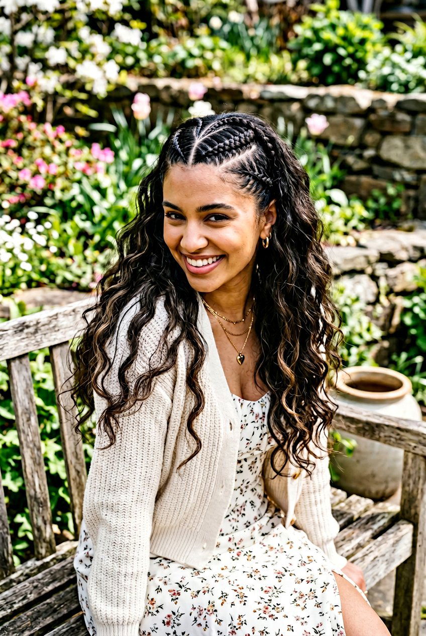 Half Up Half Down Heart Part - 20 heart part braids styles - 20 heart part braids styles