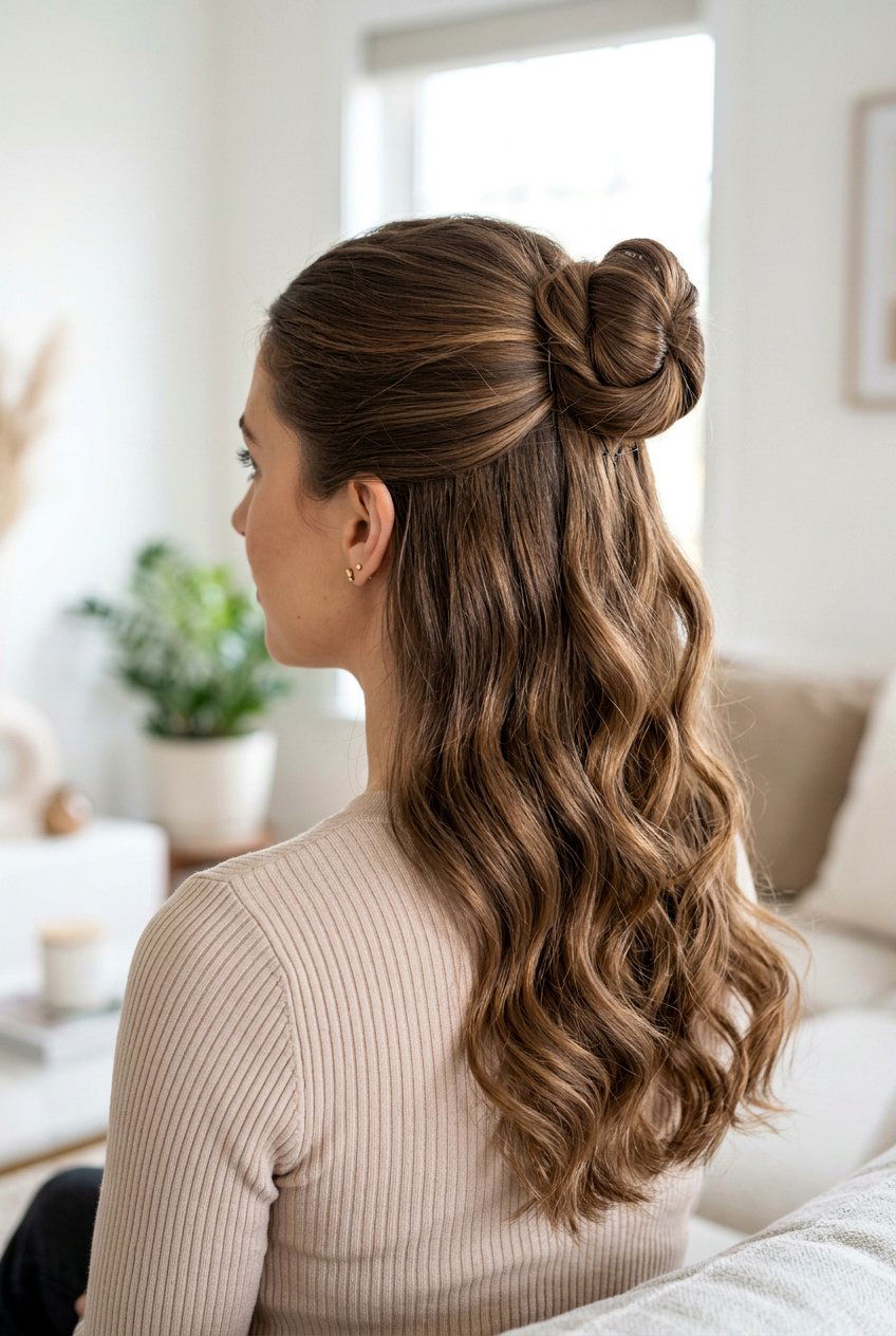 Half Up Half Down Knot - 20 classy hairstyles for women - 20 classy hairstyles for women