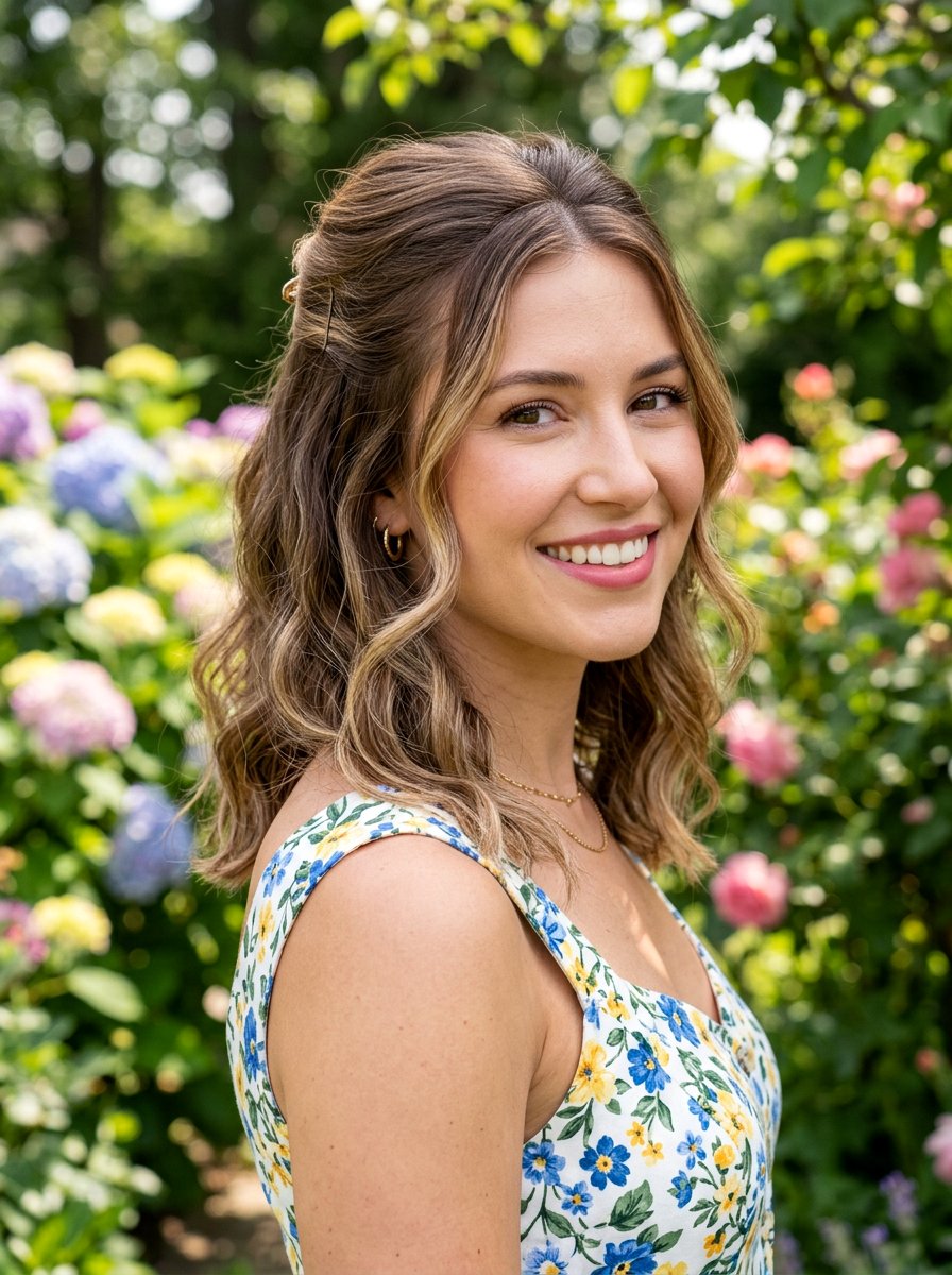 Half Up Half Down Lob - 20 easy lob styling ideas for women - 20 easy lob styling ideas for women