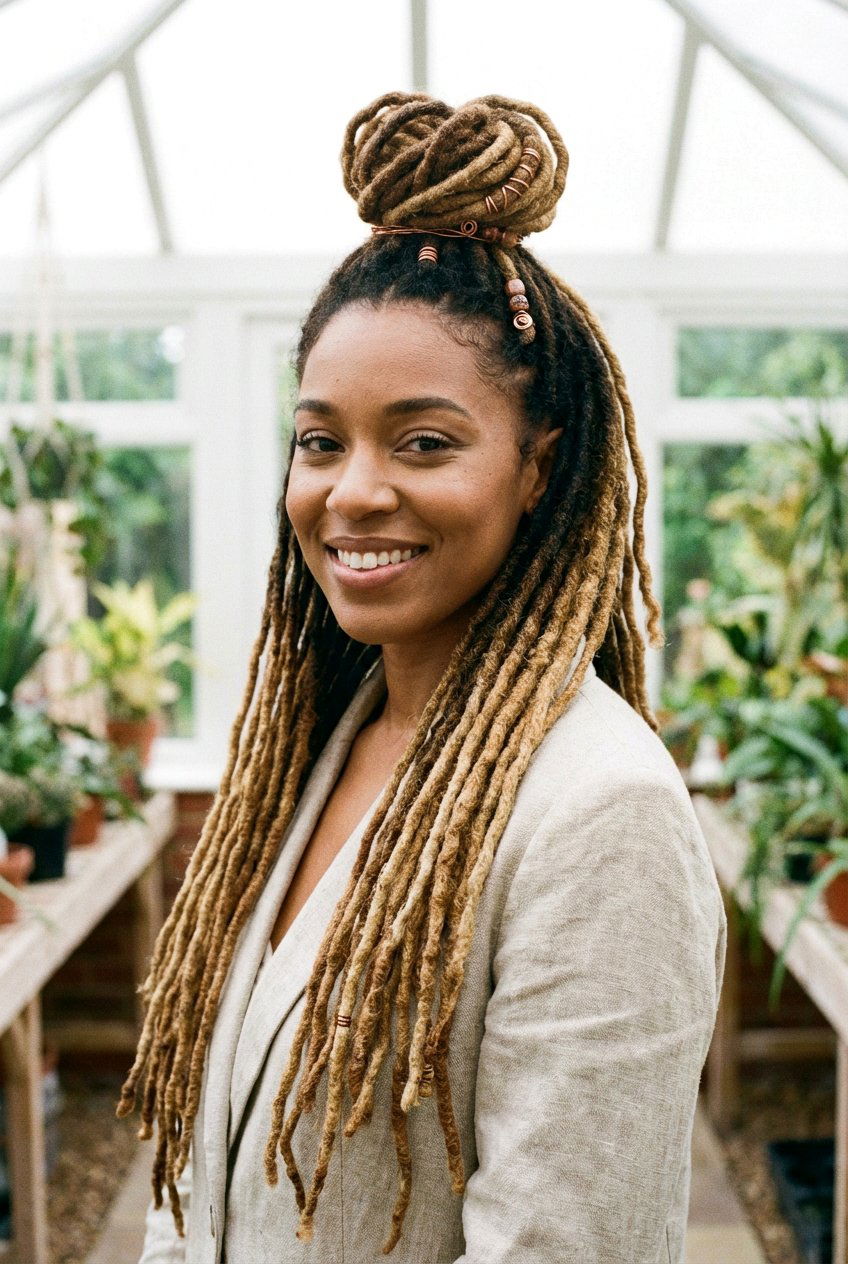 Half Up Half Down Locs - 20 loc hairstyles for women - 20 loc hairstyles for women