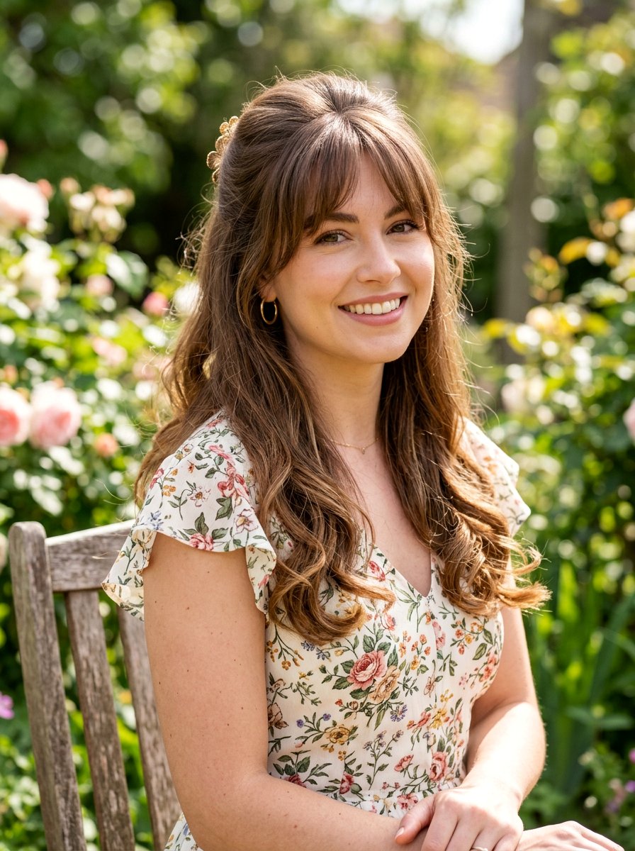 Half Up Half Down Long Layers - 20 simple hairstyle for long layers and bangs - 20 simple hairstyle for long layers and bangs