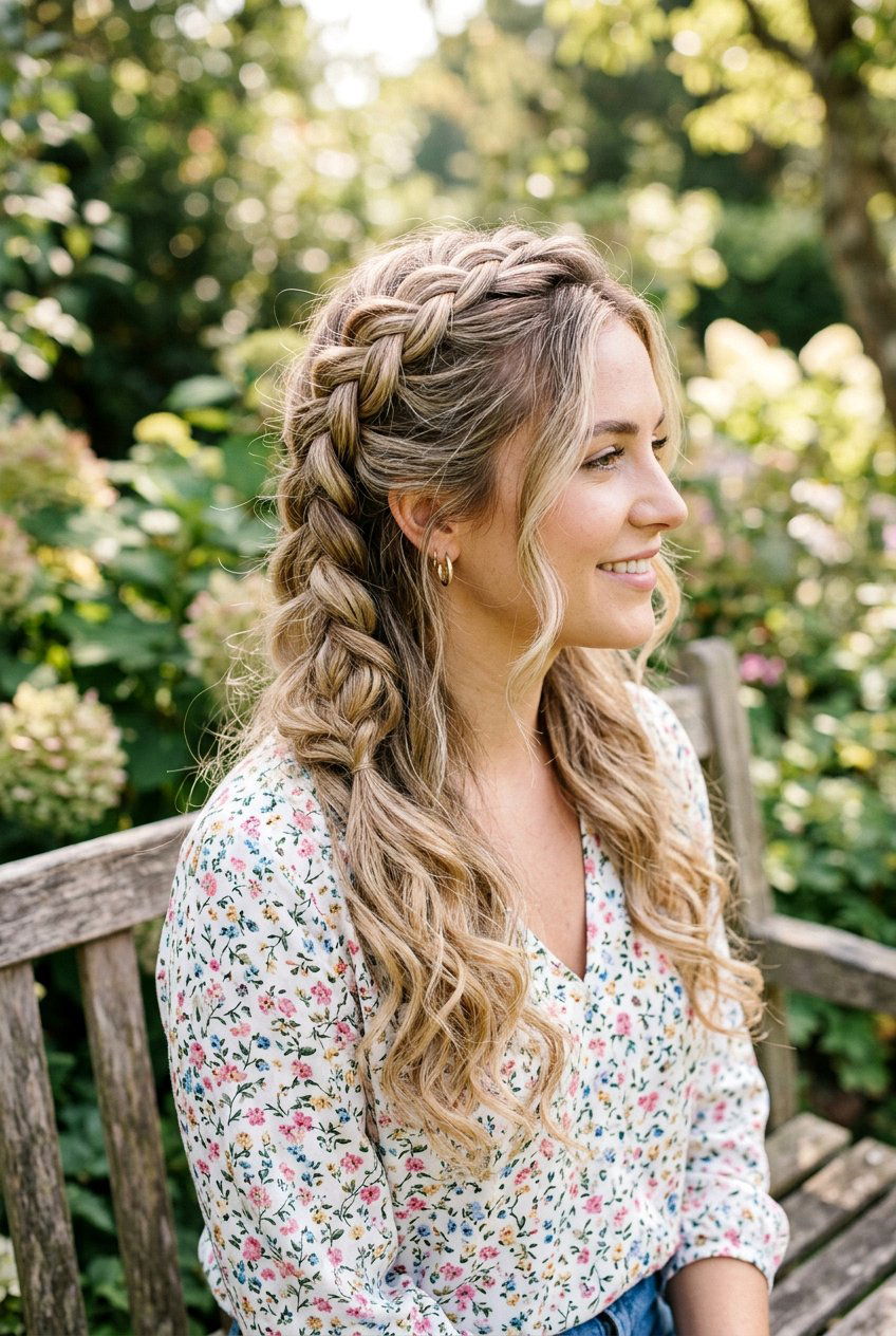 Half Up Half Down Messy Dutch Braid - 20 messy dutch braid hairstyle - 20 messy dutch braid hairstyle