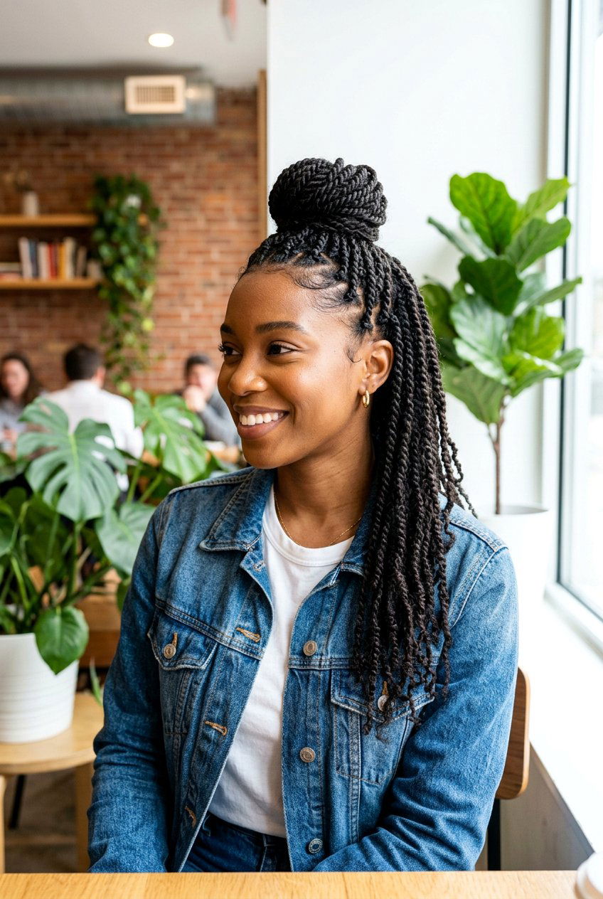 Half Up Half Down Mini Twists - 20 mini twists on 4c hair women - 20 mini twists on 4c hair women