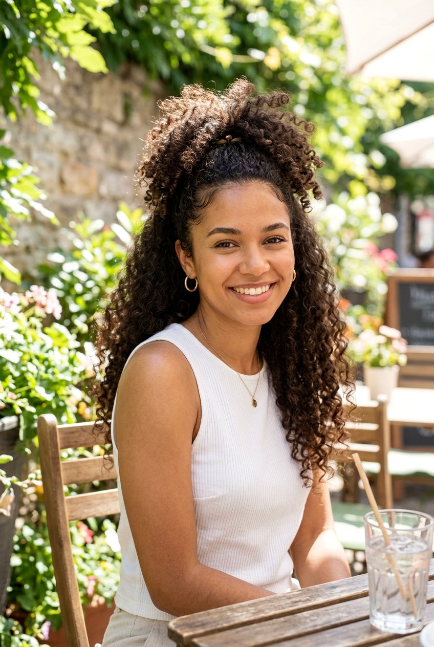 Half Up Half Down Natural Hair - 20 no braid hairstyles - 20 no braid hairstyles