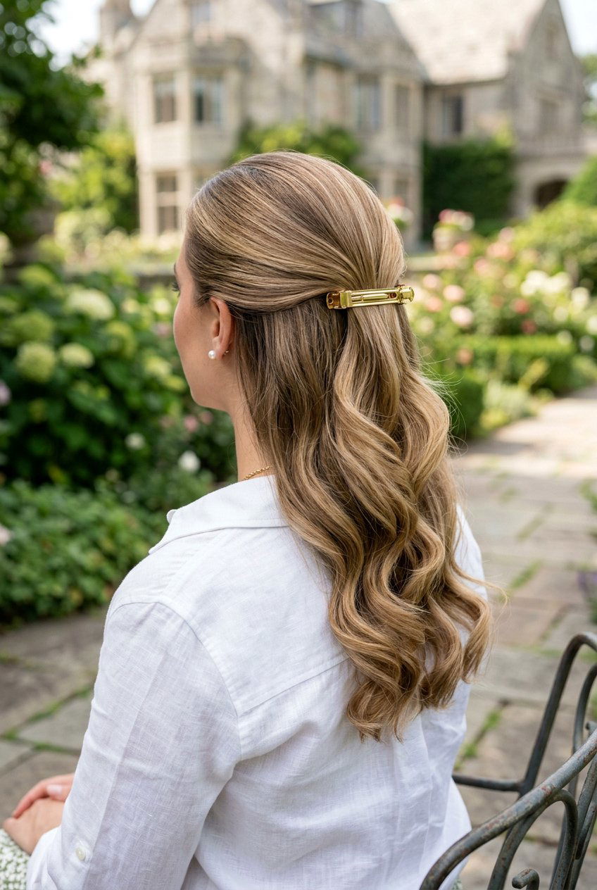 Half Up Half Down Old Money Look - 20 old money hairstyles - 20 old money hairstyles