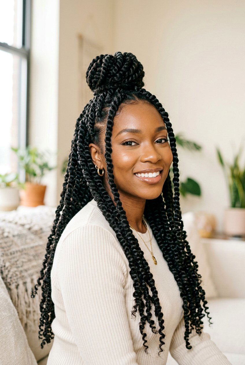 Half Up Half Down Passion Twists - 20 passion twists hairstyles - 20 passion twists hairstyles