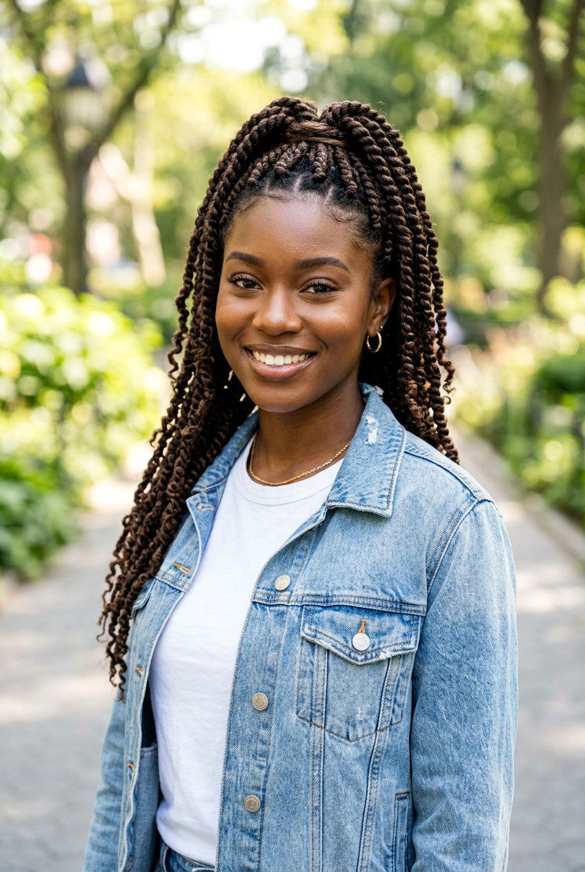 Half Up Half Down Passion Twists - 20 black women passion twist ideas - 20 black women passion twist ideas