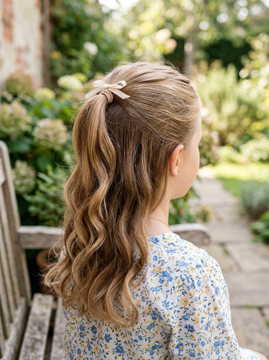Half Up Half Down Ponytail - 20 cute ponytail hairstyle ideas for school - 20 cute ponytail hairstyle ideas for school