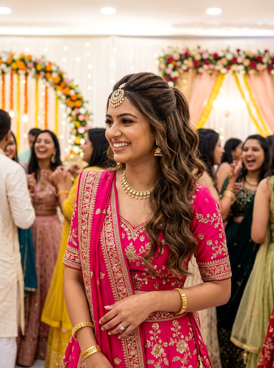 Half Up Half Down Ponytail - 20 sangeet ponytail hairstyle - 20 sangeet ponytail hairstyle