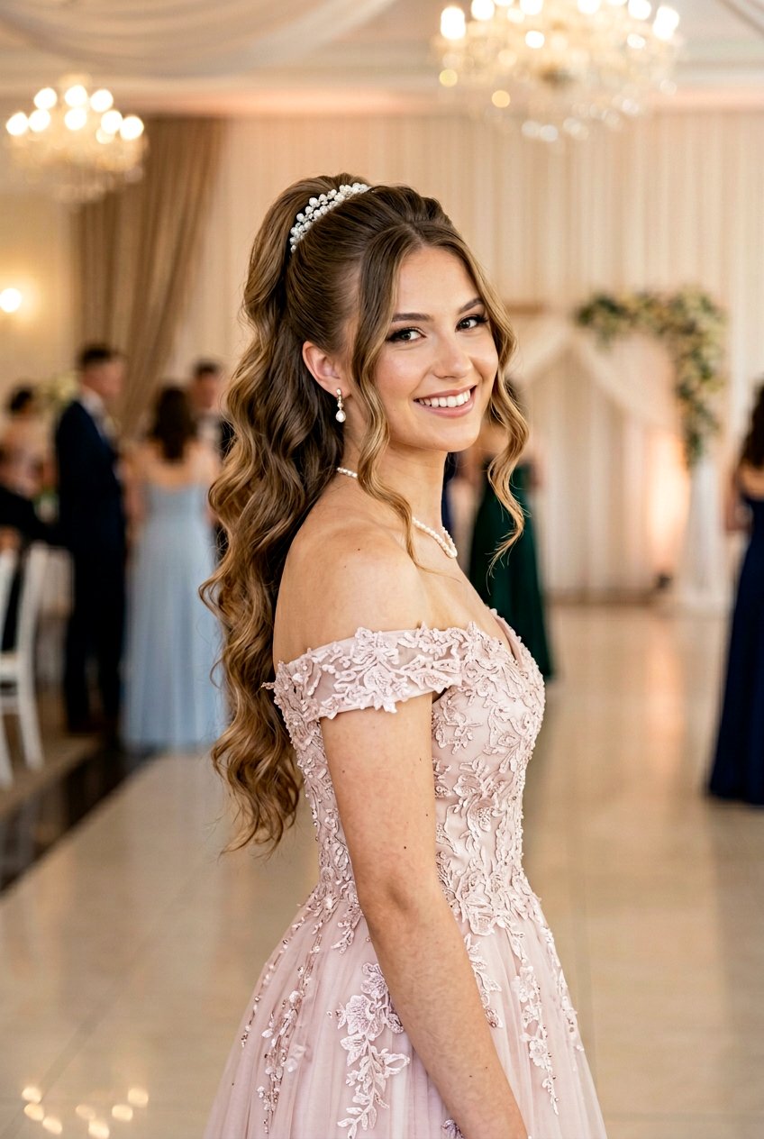 Half Up Half Down Ponytail for Prom - 20 prom ponytail hairstyles - 20 prom ponytail hairstyles