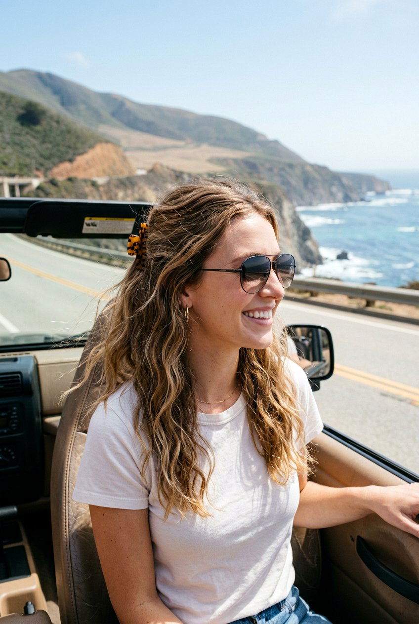 Half Up Half Down Road Trip Hairstyle - 20 road trip hairstyles - 20 road trip hairstyles
