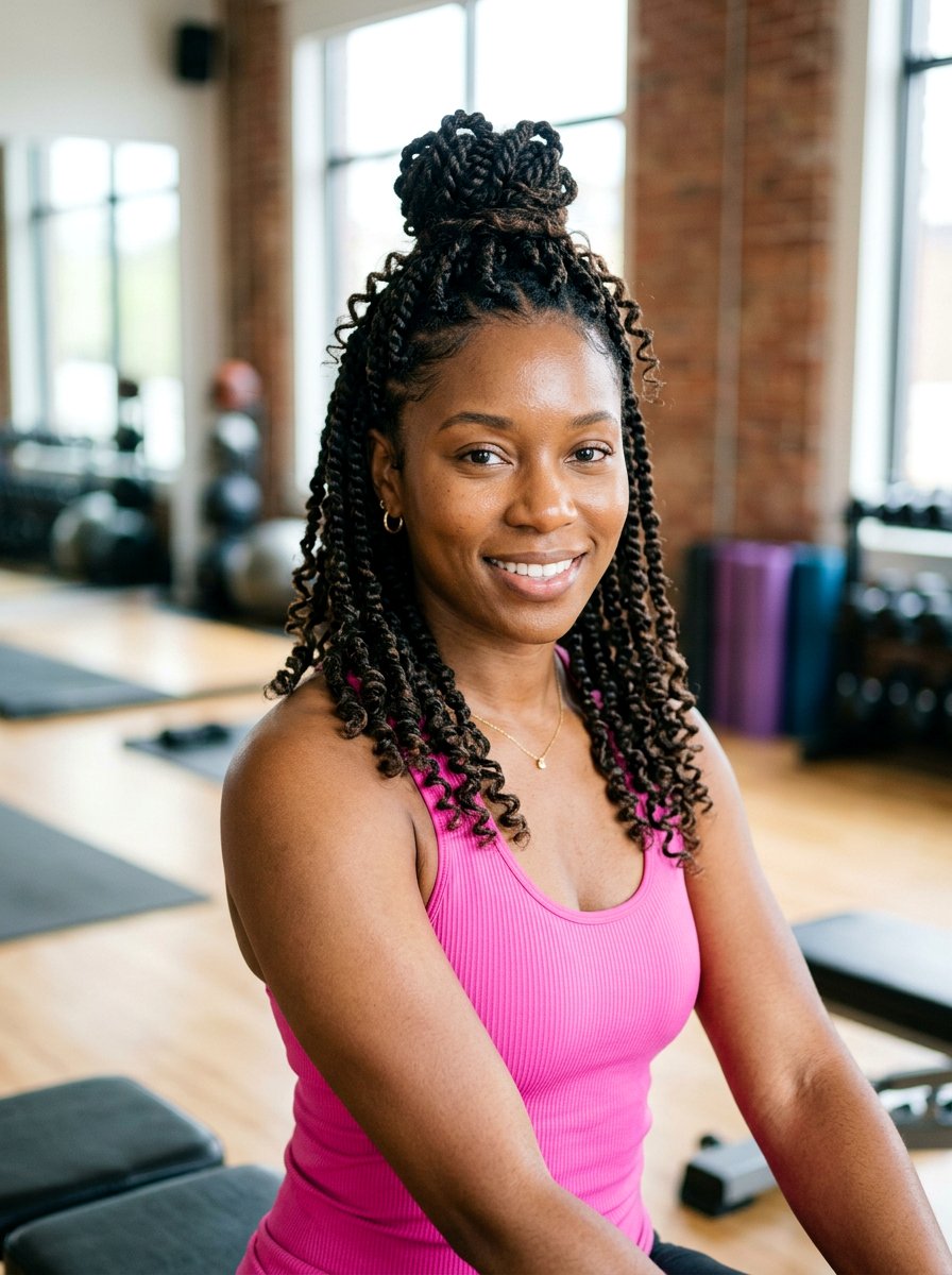 Half Up Half Down Shoulder Length Passion Twists - 20 shoulder length passion twists - 20 shoulder length passion twists