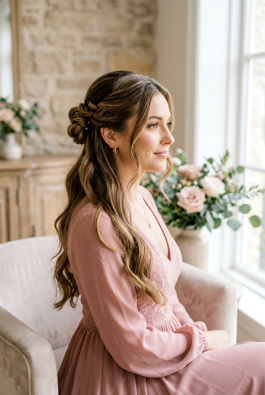 Half Up Half Down Side Bun - 20 formal wedding guest side bun - 20 formal wedding guest side bun