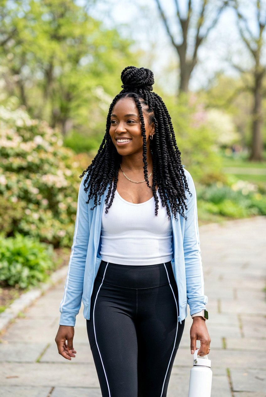 Half Up Half Down Spring Twist - 20 black women spring twist ideas - 20 black women spring twist ideas