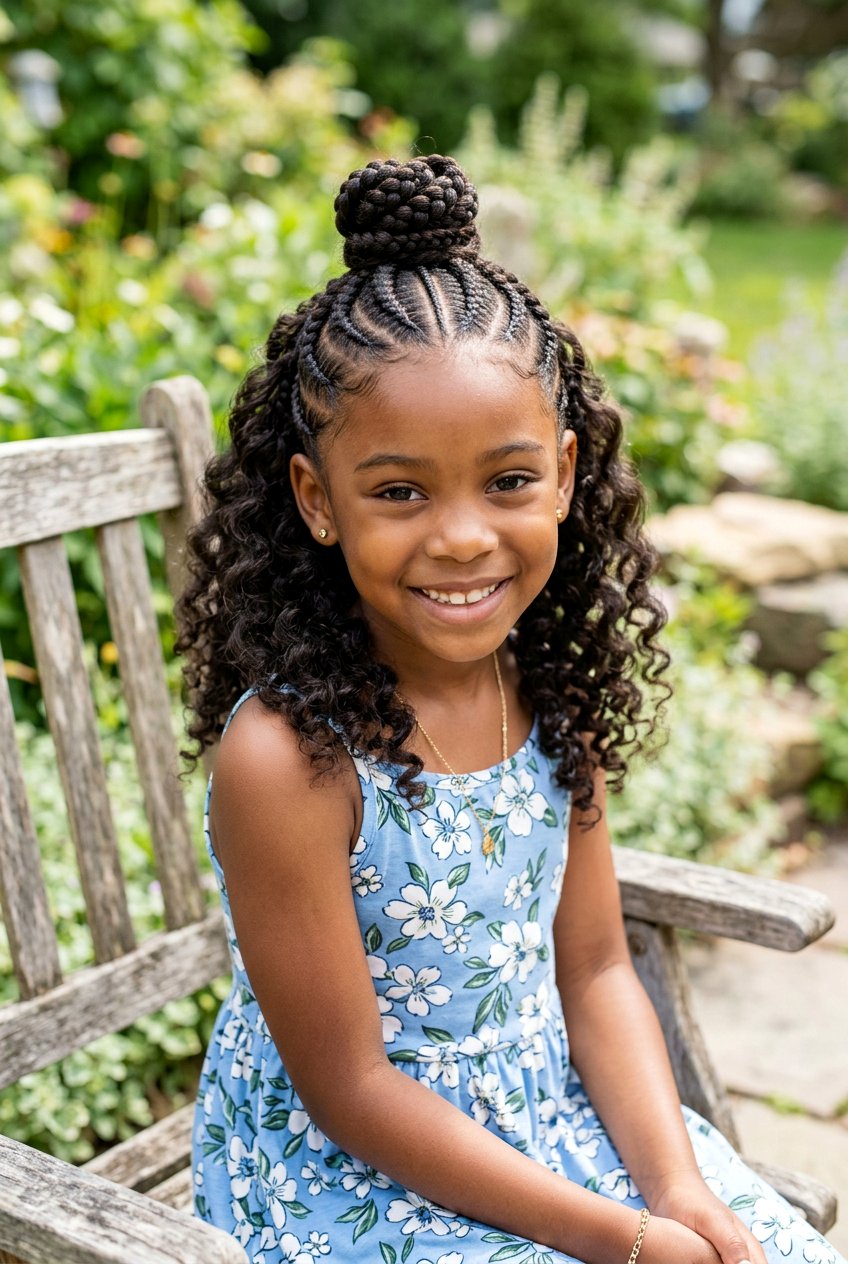 Half Up Half Down Stitch Braids For Girls - 20 stitch braids for girls - 20 stitch braids for girls