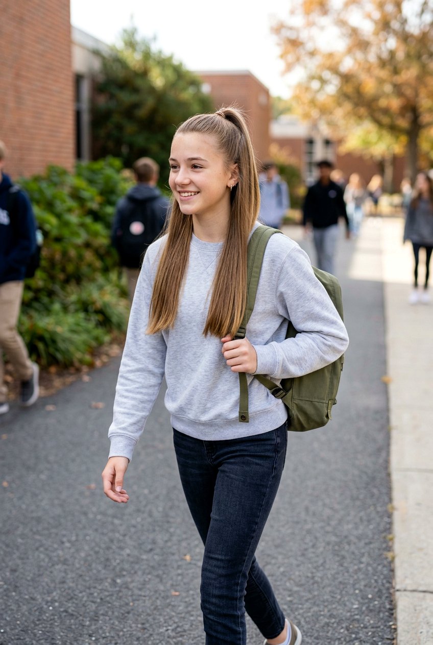 Half Up Half Down Straight Hair - 20 school hairstyles for long straight hair - 20 school hairstyles for long straight hair