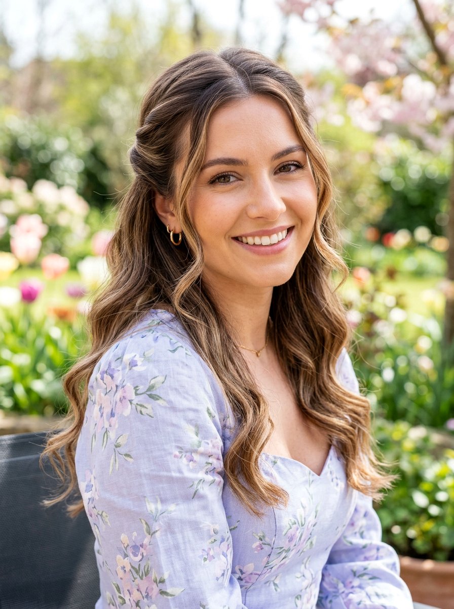 Half Up Half Down Twist - 20 office hairstyle with minimal effort - 20 office hairstyle with minimal effort