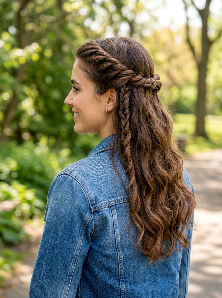 Half Up Half Down Twist - 20 hairstyle to blend short regrowth - 20 hairstyle to blend short regrowth