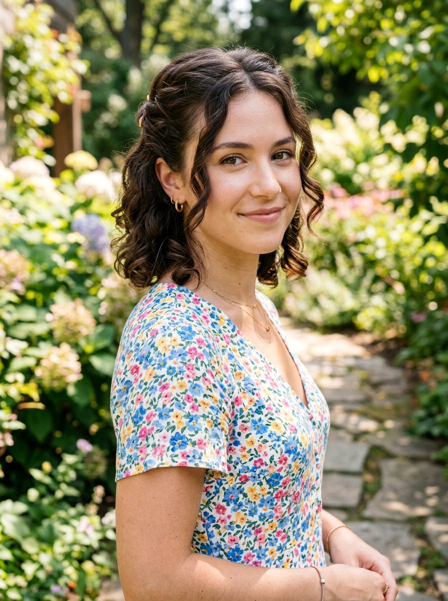 Half Up Half Down Twisted Bob - 20 date night hairstyle for shoulder length bob - 20 date night hairstyle for shoulder length bob