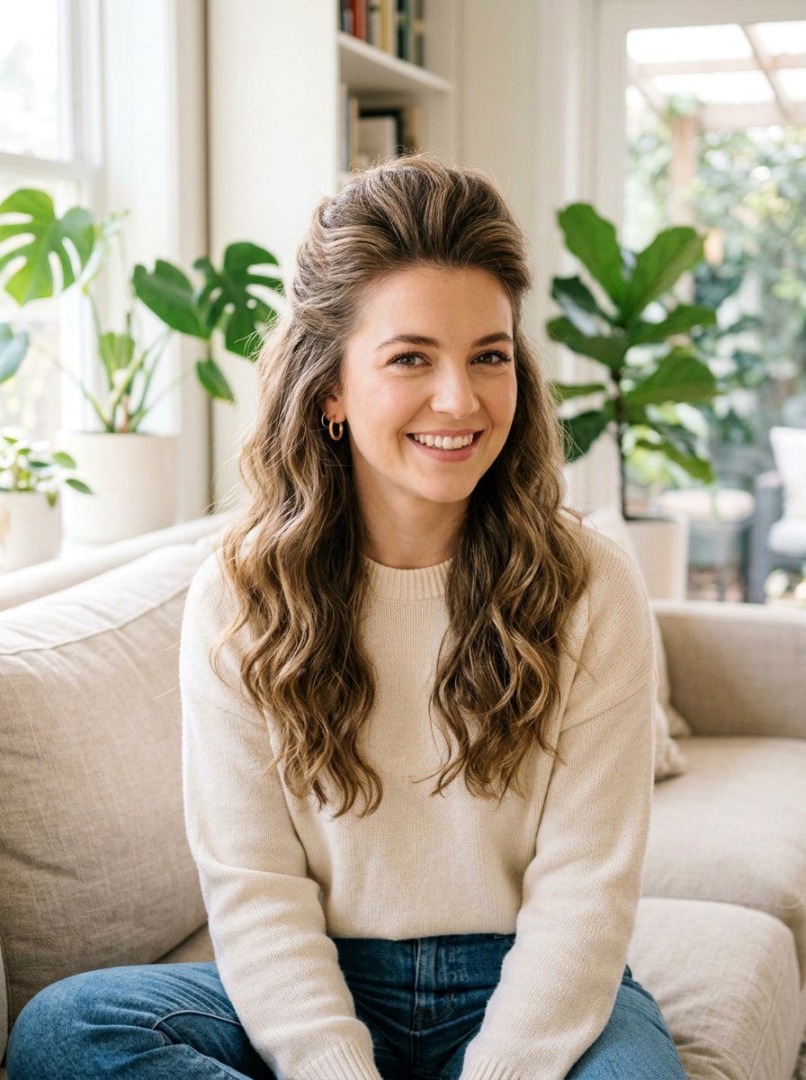 Half Up Half Down Wavy Hair - 20 wavy hairstyle ideas for women - 20 wavy hairstyle ideas for women