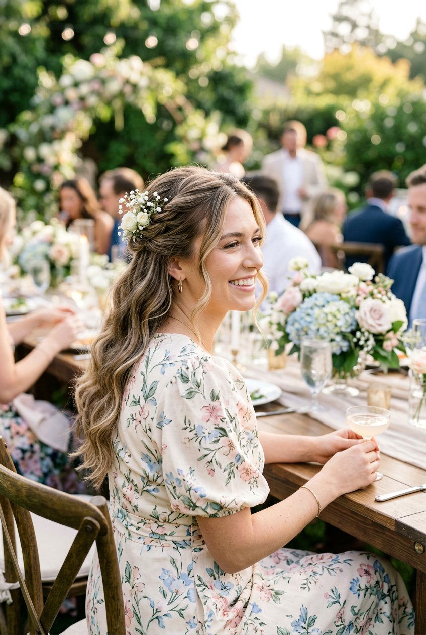 Half Up Half Down Wedding Guest Hair - 20 reception hairstyles for guests - 20 reception hairstyles for guests
