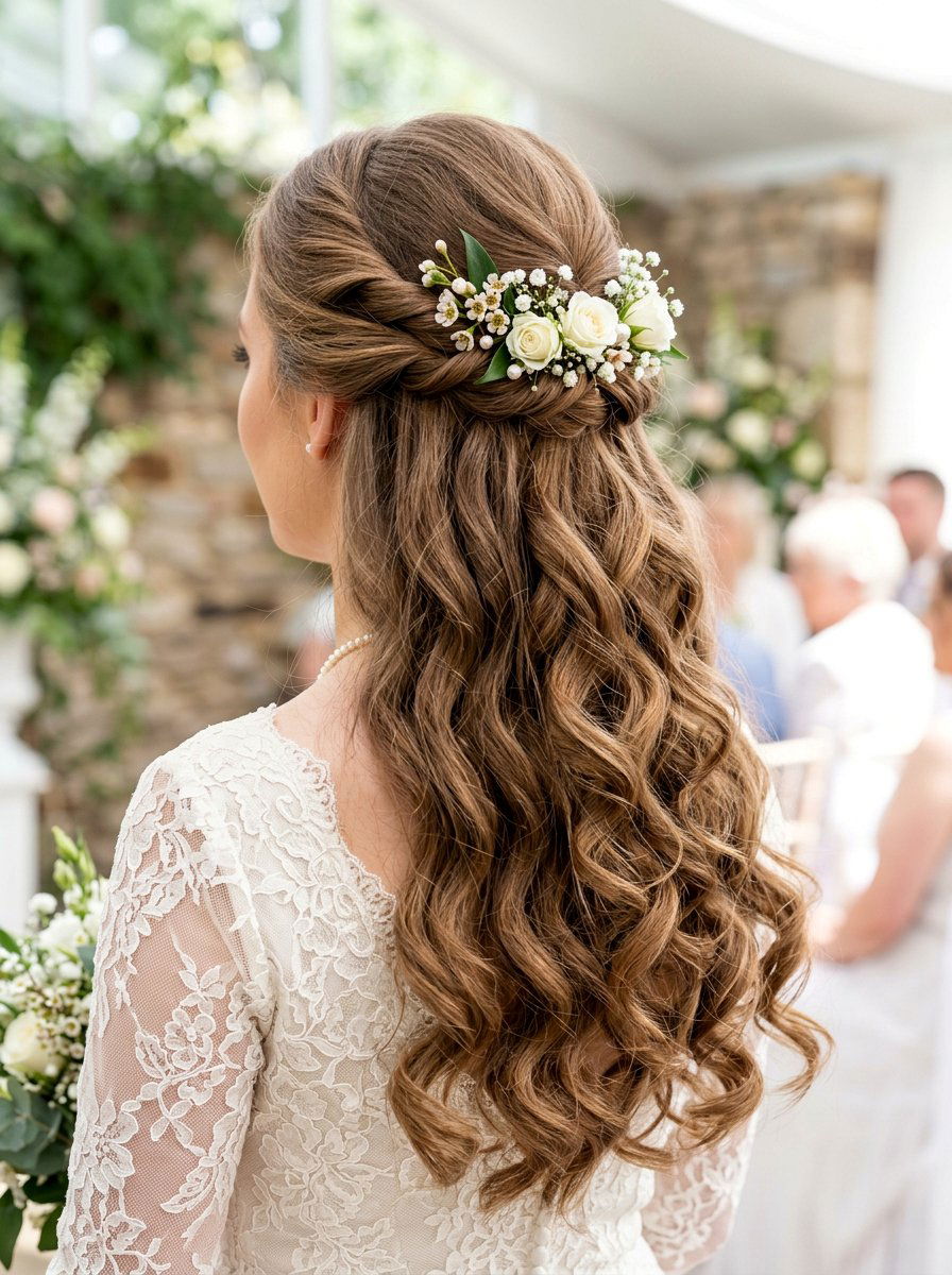 Half Up Half Down Wedding Hair Long Thick - 20 wedding hairstyles for long thick hair - 20 wedding hairstyles for long thick hair