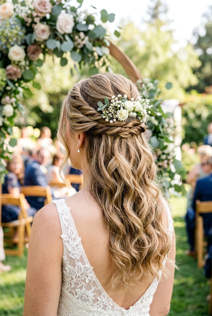 Half Up Half Down Wedding Hair - 20 wedding season hairstyles - 20 wedding season hairstyles