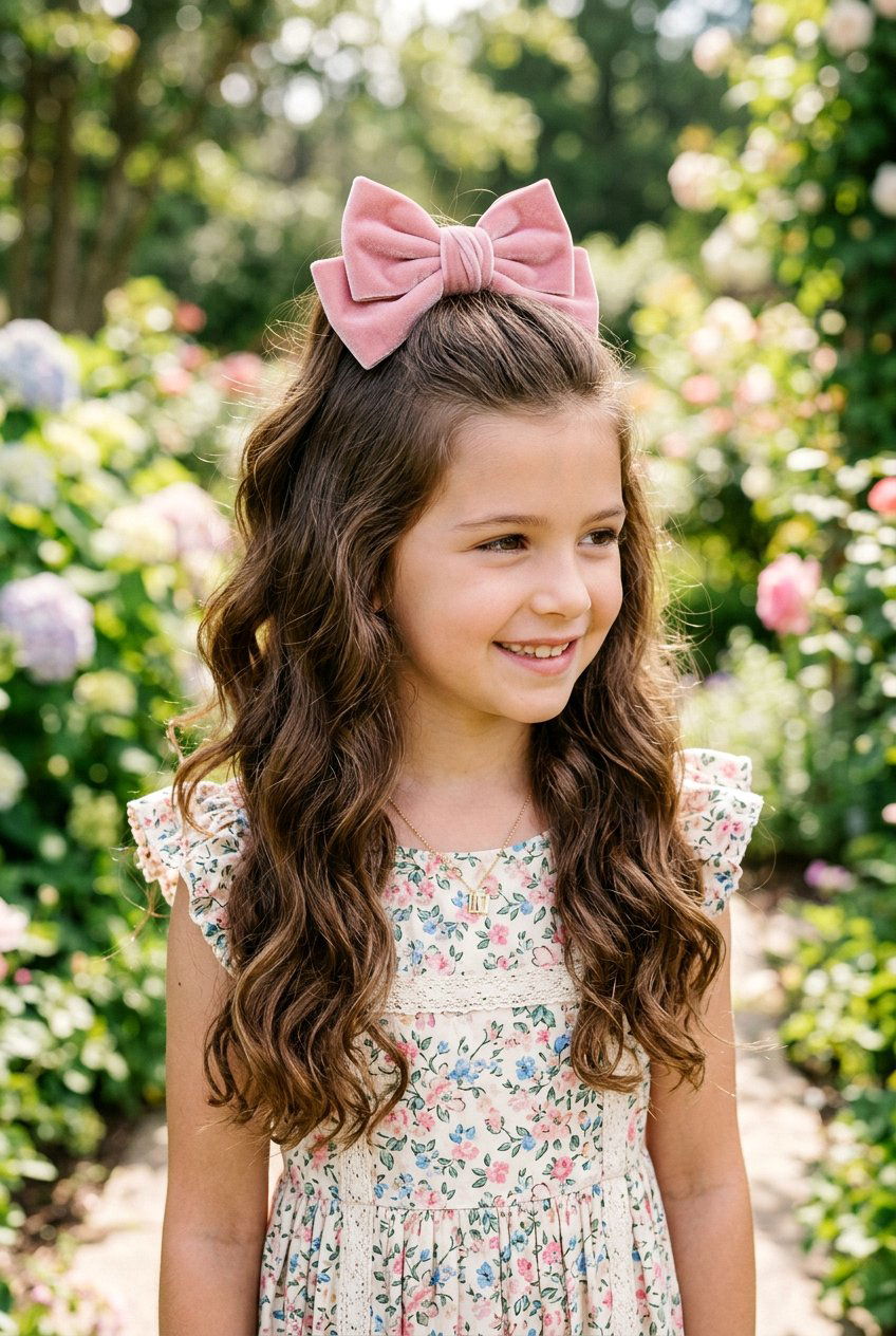 Half Up Half Down With Bow - 20 kindergarten picture day hairstyle - 20 kindergarten picture day hairstyle