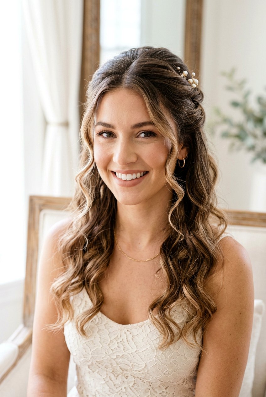 Half Up Half Down With Face Framing Pieces - 20 half up half down prom hairstyles - 20 half up half down prom hairstyles