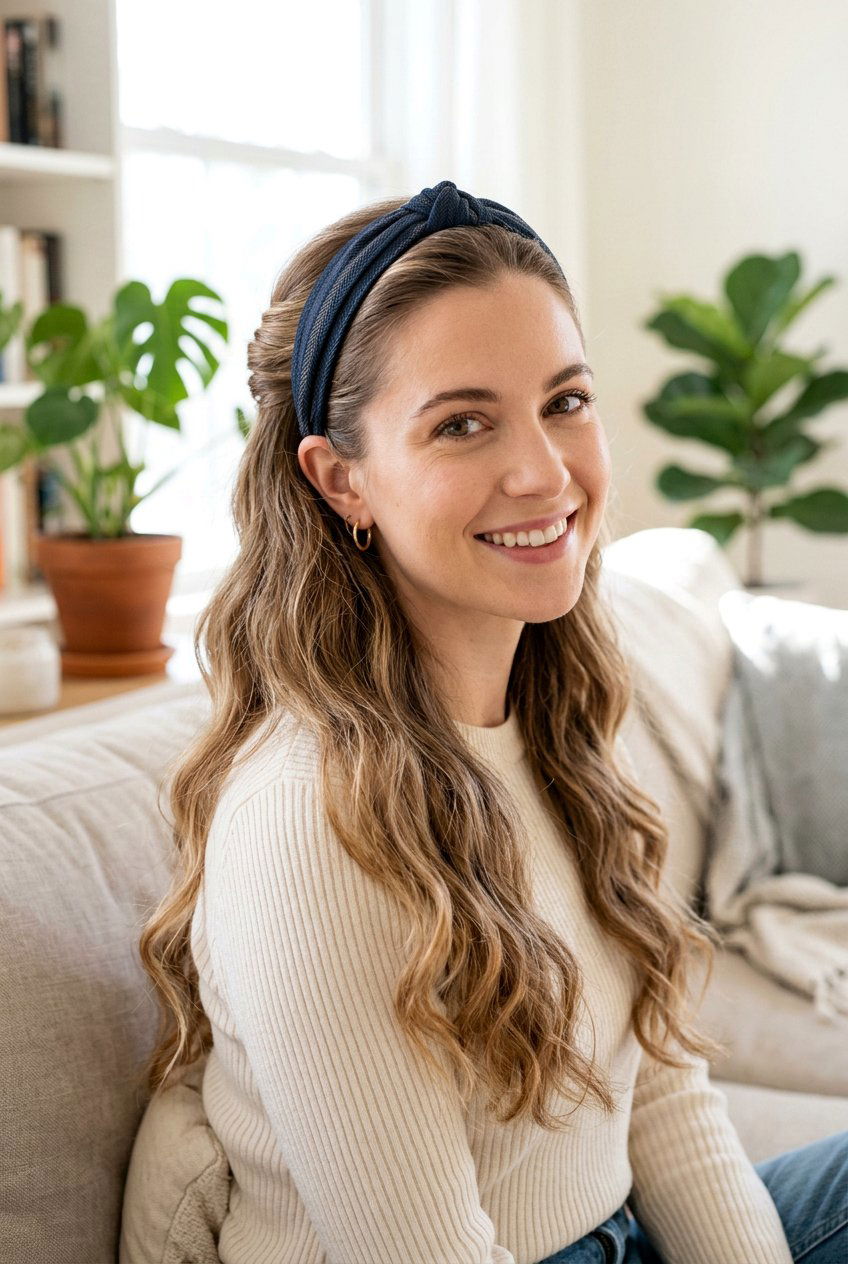 Half Up Half Down With Headband - 20 back to school hairstyles with headband - 20 back to school hairstyles with headband